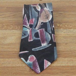 Johnny Carson Neck Tie Black Gray Purple